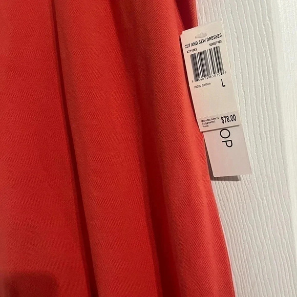Sunset Red WORKSHOP Sleeveless COLLAR Cotton Knit POLO DRESS/Size Large NWT - Picture 5 of 10